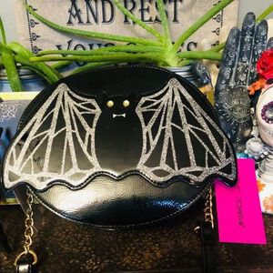 Betsey Johnson Bat Crossbody Bag • Dazzled Eyes • Halloween Purse • NWT
